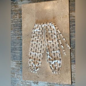 YSL Velvet Logo Silky Pants